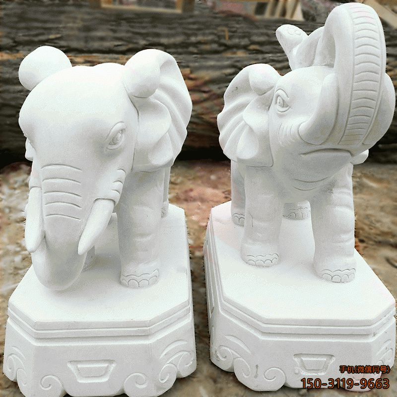 石雕大象_企業(yè)庭院招財(cái)動(dòng)物雕塑