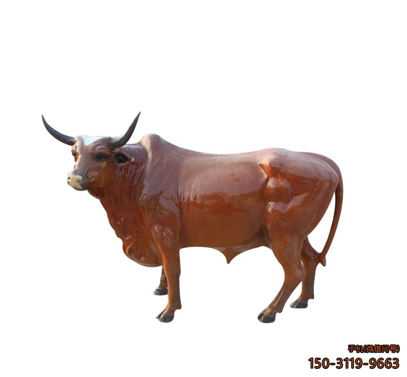 玻璃鋼黃牛_廣場景點(diǎn)動物牛雕塑