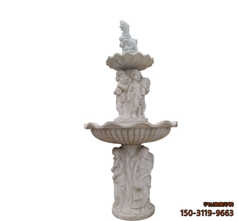 漢白玉歐式噴泉_廣場庭院噴泉景觀雕塑