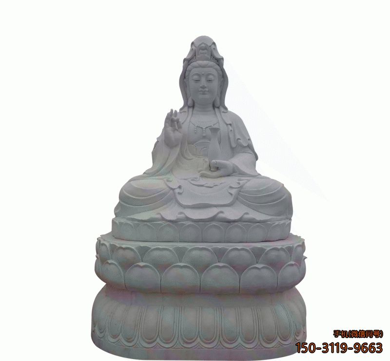 漢白玉觀音像_寺廟宗祠觀音菩薩佛像雕塑