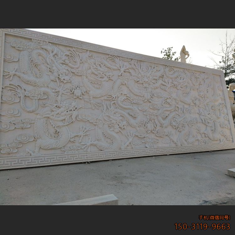 九龍石浮雕廣場大理石浮雕雕塑