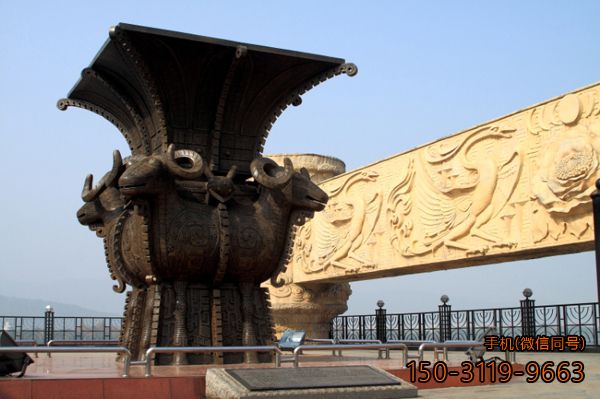 四羊方尊_城市公園大型廣場(chǎng)景觀鼎雕塑