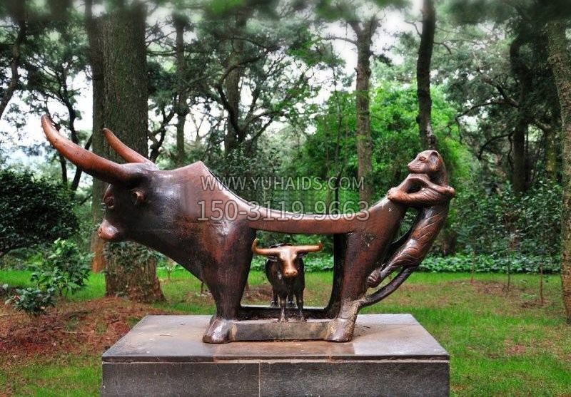 銅雕牛 抽象雕塑-公園生肖動(dòng)物創(chuàng)意擺件 銅雕牛 抽象雕塑-公園生肖動(dòng)物創(chuàng)意擺件