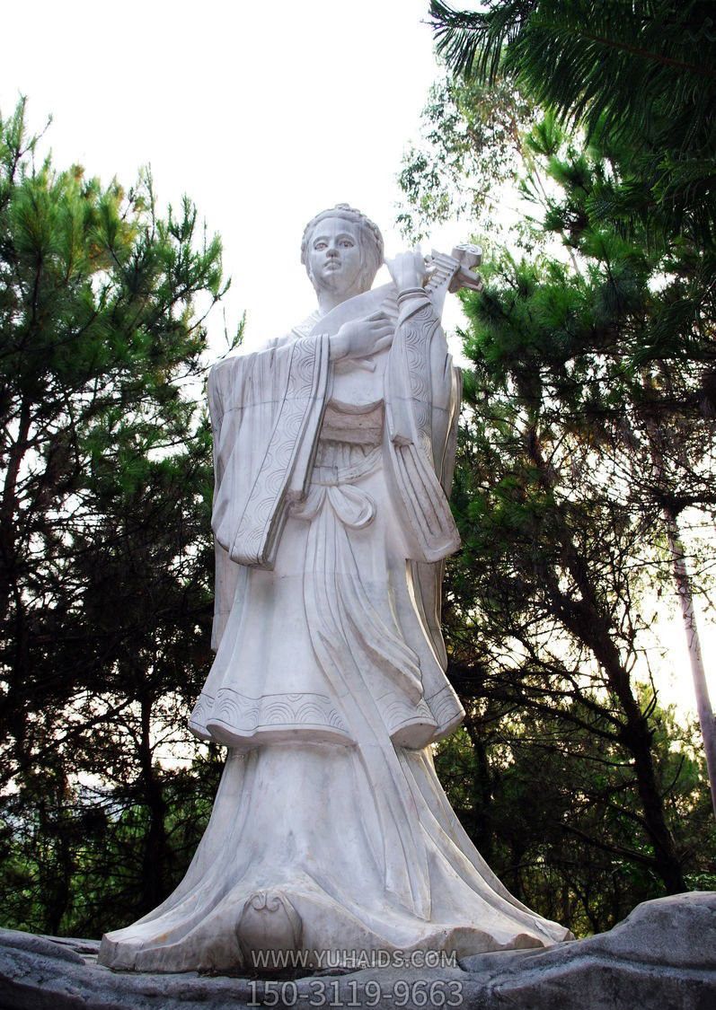 景區(qū)觀景區(qū)彈琵琶大理石古代美人王昭君石雕 景區(qū)觀景區(qū)彈琵琶大理石古代美人王昭君石雕