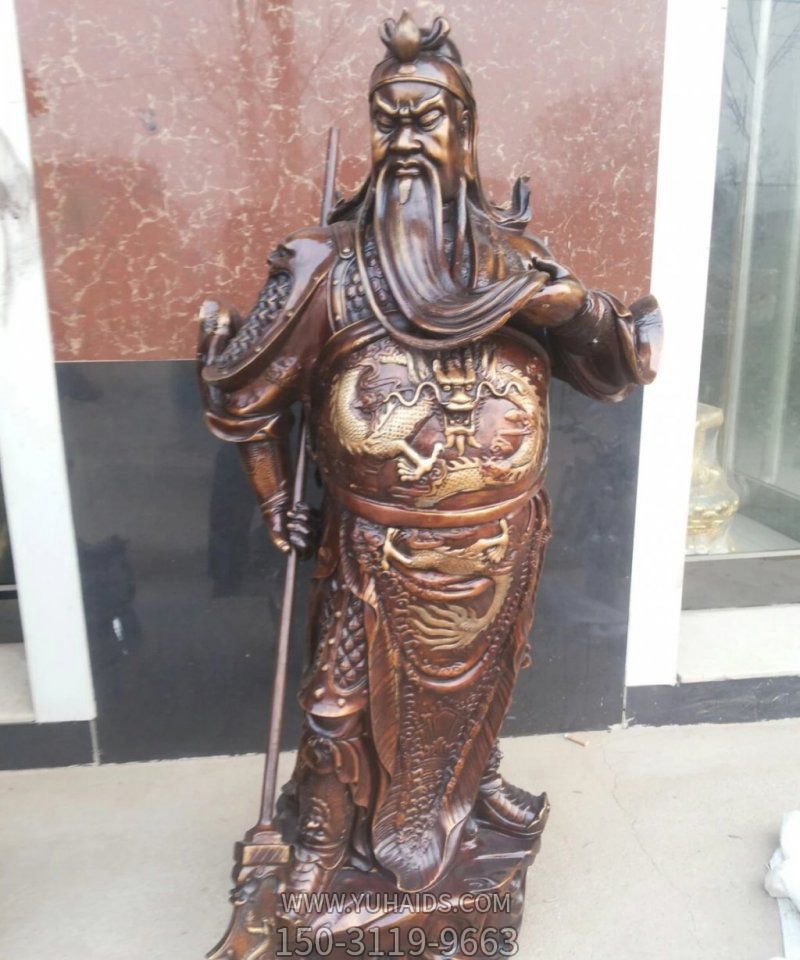 玻璃鋼彩繪大型景觀(guān)招財(cái)佛像關(guān)公雕塑