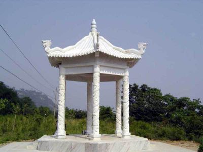 涼亭雕塑-景點(diǎn)戶(hù)外擺放漢白玉浮雕龍涼亭觀(guān)景臺(tái)