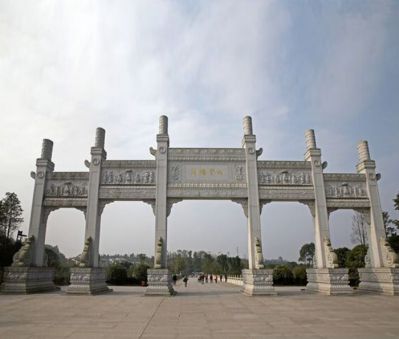 園林景觀(guān)大型五門(mén)石雕牌坊