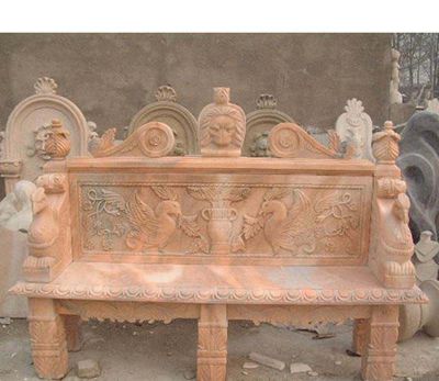 公園晚霞紅浮雕長(zhǎng)椅景觀(guān)雕塑