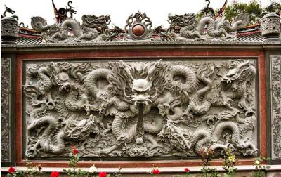 景點(diǎn)裝飾浮雕九龍壁畫雕塑