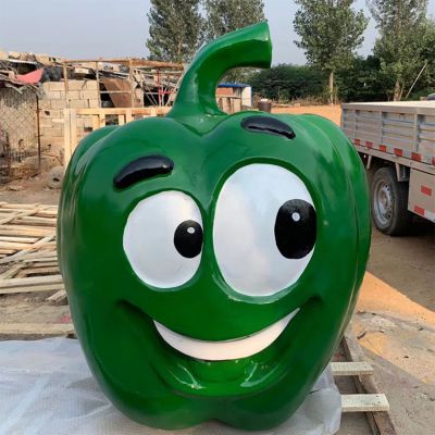 卡通青椒辣椒玻璃鋼雕塑 卡通蔬菜坐凳游樂園景觀創(chuàng)意坐凳