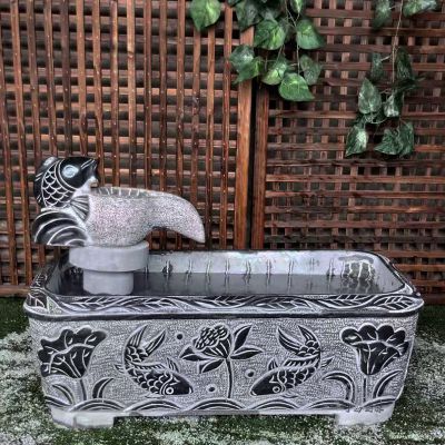 洗手盆別墅庭院戶(hù)外仿古石槽魚(yú)缸青石水槽流水養(yǎng)魚(yú)石槽花盆