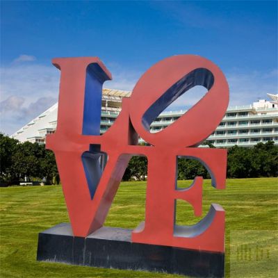 公園戶(hù)外大型不銹鋼紅色LOVE字母擺件
