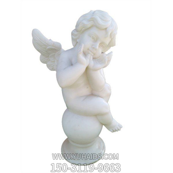西方小天使?jié)h白玉石雕像雕塑