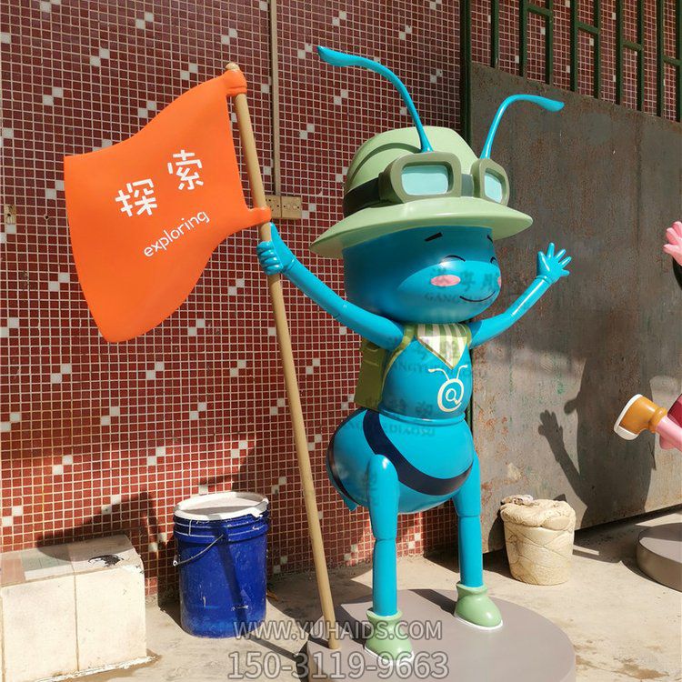 站立的螞蟻，玻璃鋼卡通造型螞蟻雕塑