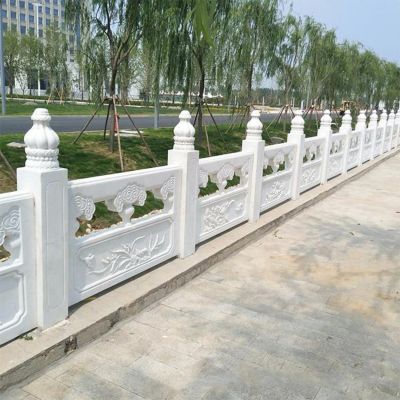 城市街道裝飾漢白玉浮雕花紋防護(hù)欄桿雕塑