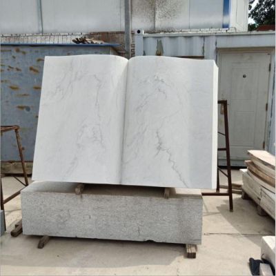 石雕天然漢白玉雕刻書(shū)本校園雕塑