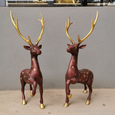 室內(nèi)園林玻璃鋼小鹿雕塑