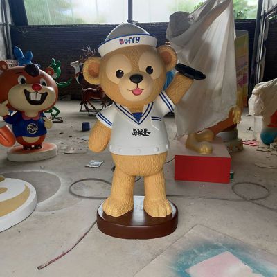 玻璃鋼戶(hù)外園林景觀玻璃鋼卡通熊雕塑