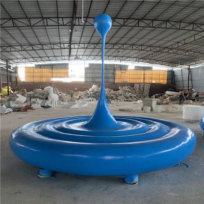 藍(lán)色玻璃鋼創(chuàng)意水滴小品小區(qū)園林景觀(guān)雕塑