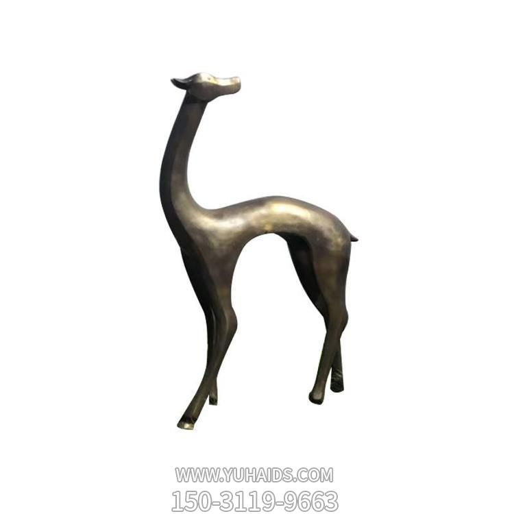 抽象仿銅鹿，玻璃鋼材質(zhì)噴漆雕塑