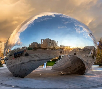 不銹鋼鏡面異形體創(chuàng)意景觀擺件,球面異形物