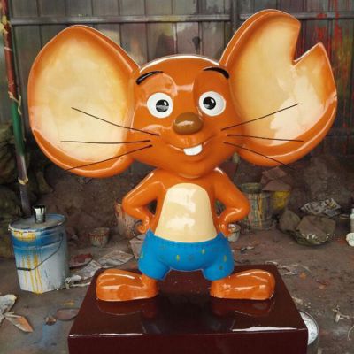 玻璃鋼卡通老鼠，商場美陳擺件