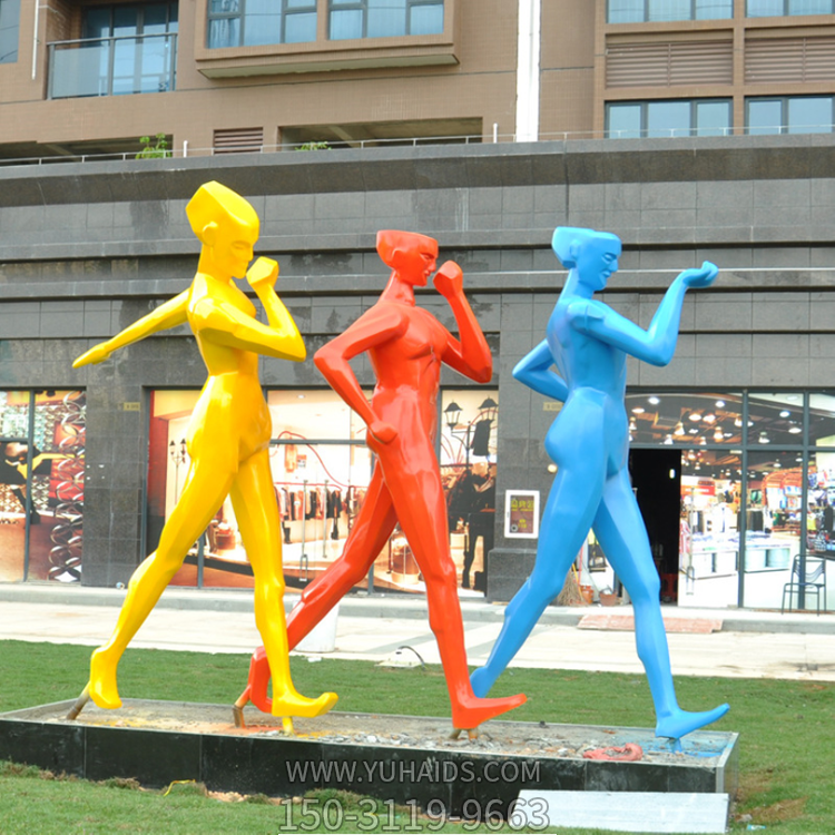 玻璃鋼抽象運(yùn)動(dòng)人物，競(jìng)走運(yùn)動(dòng)人物擺件雕塑