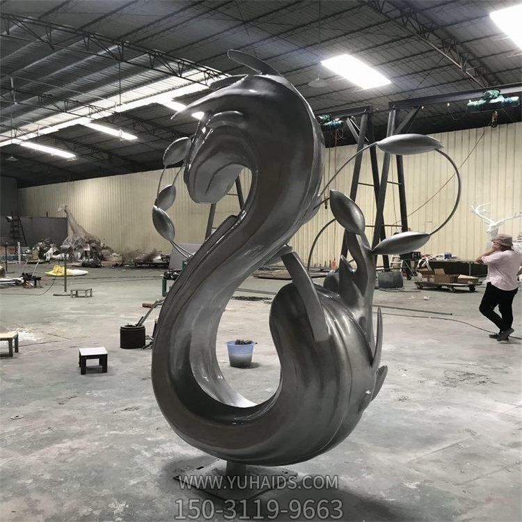 不銹鋼抽象海浪浪花戶(hù)外園林?jǐn)[件雕塑