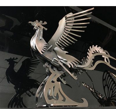 公園創(chuàng)意不銹鋼鳳凰雕塑