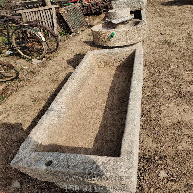 長(zhǎng)石材，方形石雕水槽雕塑