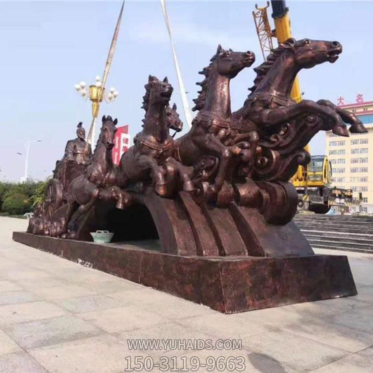 大型馬車雕塑，廣場馬拉車景觀雕塑