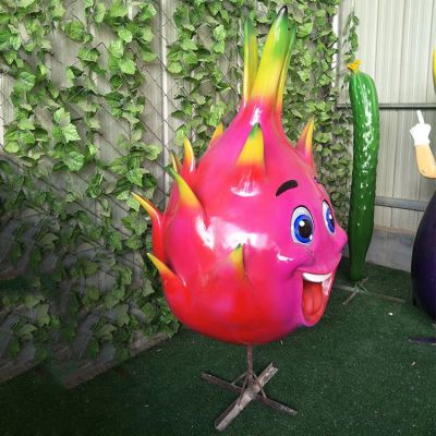 玻璃鋼火龍果，火龍果卡通公仔