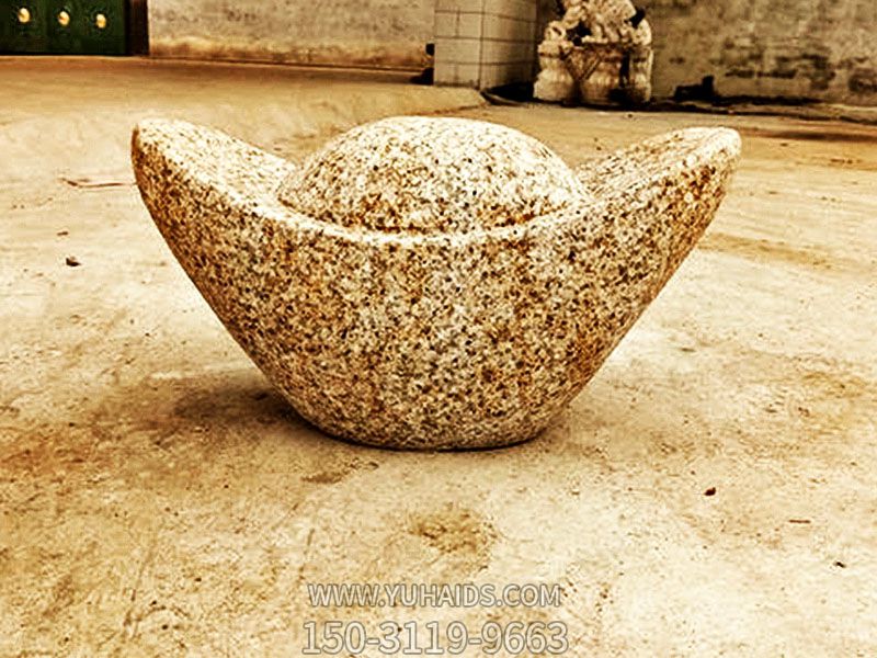 園林古建筑門(mén)口擺放元寶擋車石阻車石球雕塑