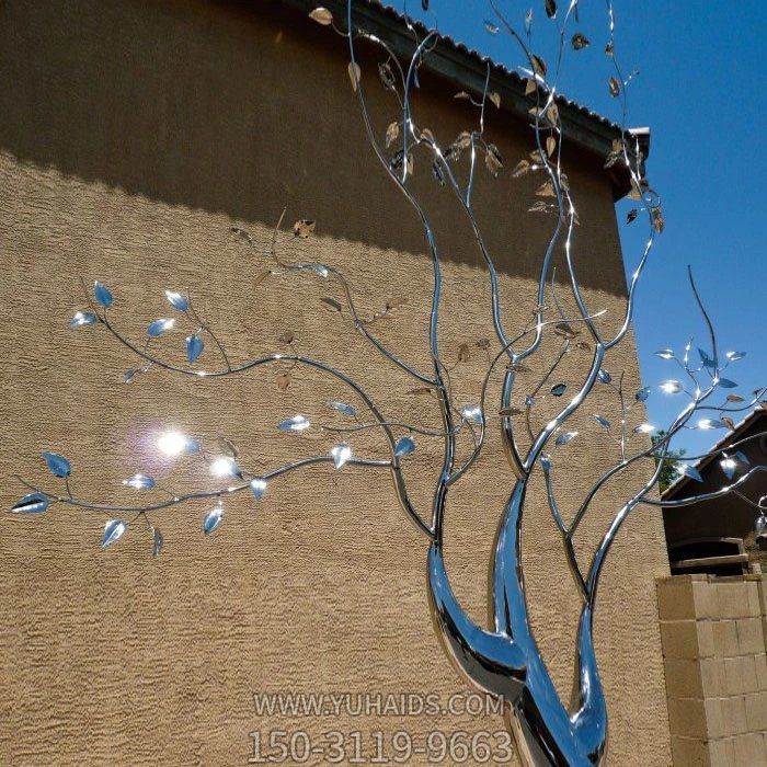 戶外創(chuàng)意不銹鋼鏡面抽象藝術景觀樹擺件雕塑