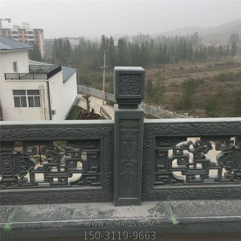 庭院陽臺青石仿古鏤空欄桿護(hù)欄雕塑