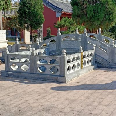 花崗巖石雕小橋，橋欄桿護欄