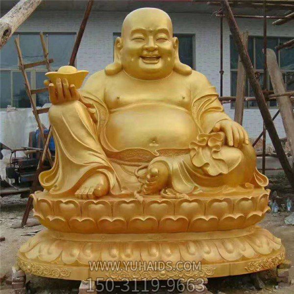 戶(hù)外大型佛像景觀玻璃鋼貼金神佛雕塑