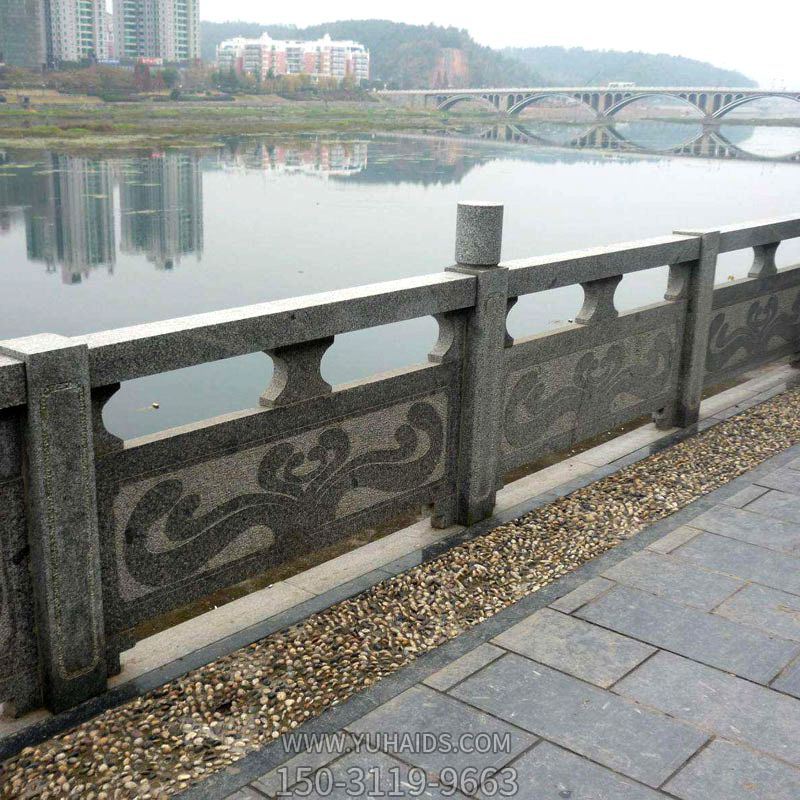 公園湖邊大理石浮雕花紋欄板欄桿雕塑