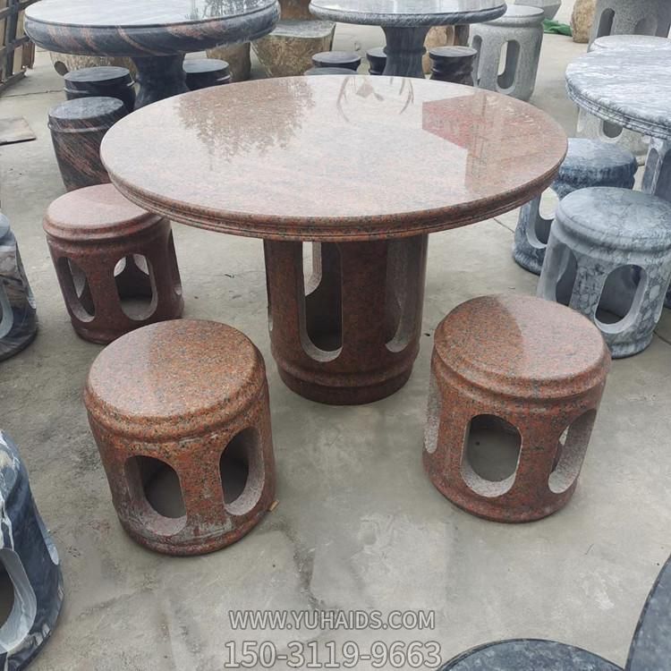 砂石大理石石雕戶(hù)外園林景觀圓形石桌石凳雕塑