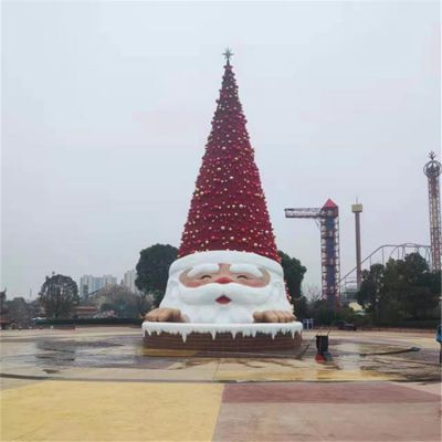 戶(hù)外廣場(chǎng)大型玻璃鋼創(chuàng)意圣誕老人景觀(guān)美陳擺件