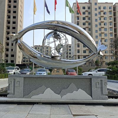 抽象魚，眼鏡，不銹鋼創(chuàng)意景觀標(biāo)識(shí)