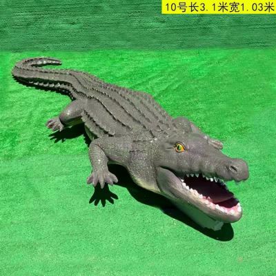 玻璃鋼鱷魚，仿真爬行動(dòng)物雕塑