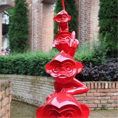 玻璃鋼卡通猴子雕塑戶外園林創(chuàng)意擺件