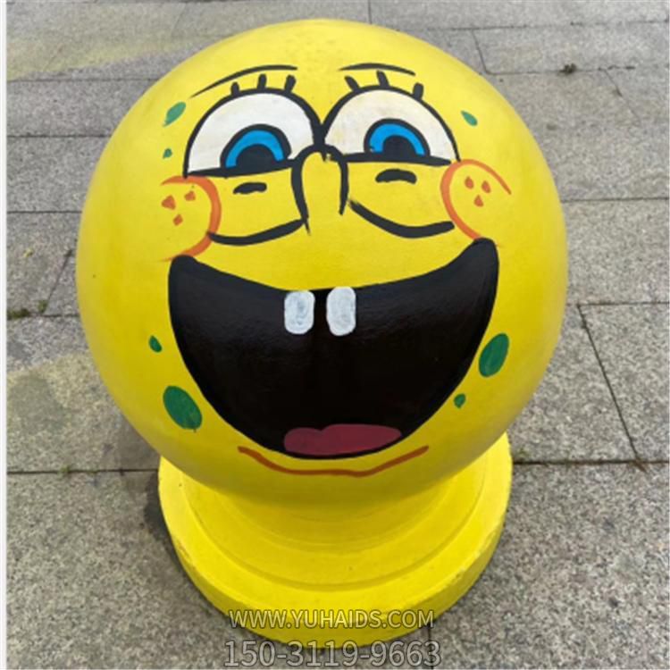 商場(chǎng)戶外卡通彩繪車阻石雕塑