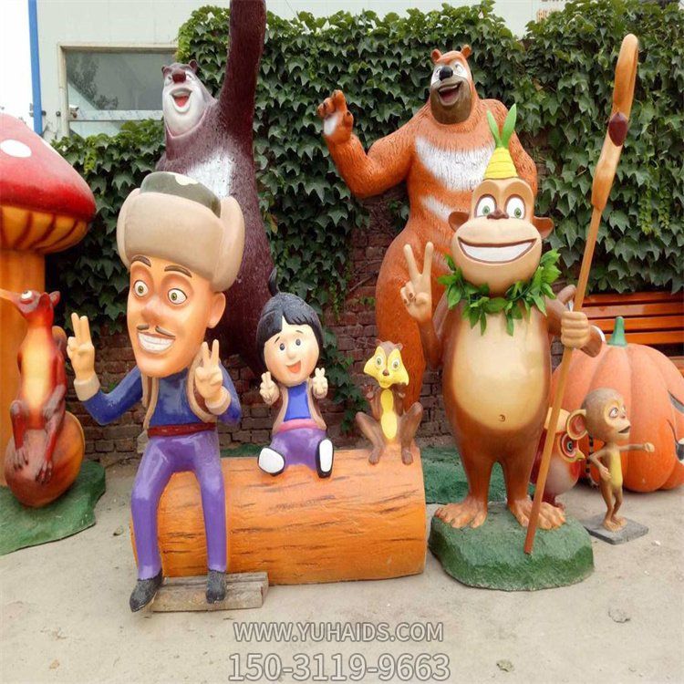 游樂園玻璃鋼卡通影城卡通動(dòng)漫人物雕塑、