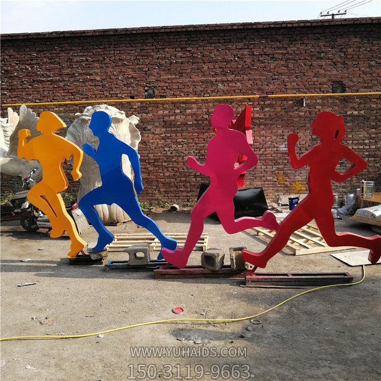 跑步，不銹鋼剪影奔跑人物雕像雕塑