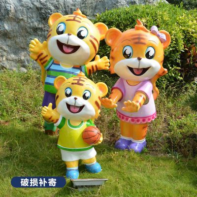 玻璃鋼卡通老虎，彩繪老虎