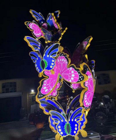 操場(chǎng)玻璃鋼彩繪蝴蝶雕塑