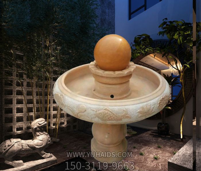 小型晚霞紅蓮花風(fēng)水球公園石雕 小型晚霞紅蓮花風(fēng)水球公園石雕