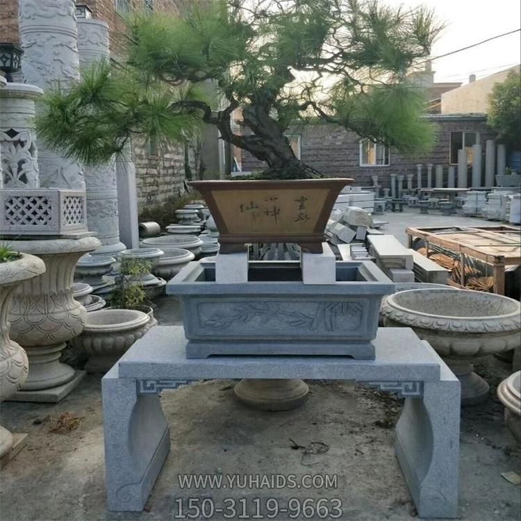 庭院景觀石材花架別墅戶(hù)外石雕花盆定制 公園景觀擺件雕塑